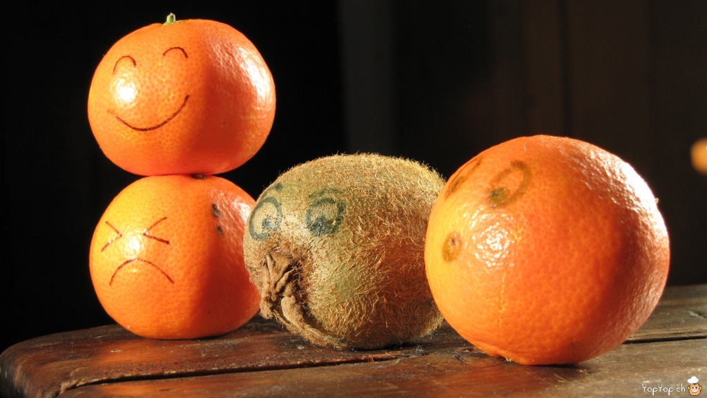 mandarines à visage