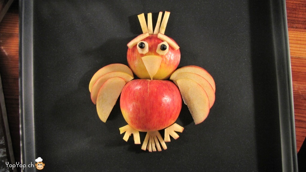 oiseau en pomme