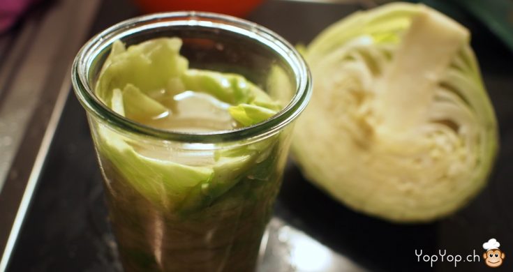 chou coupé en deux lacto-fermentation